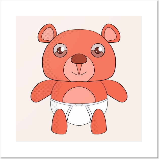 Teddy bear wearing underwear Wall Art by DiegoCarvalho